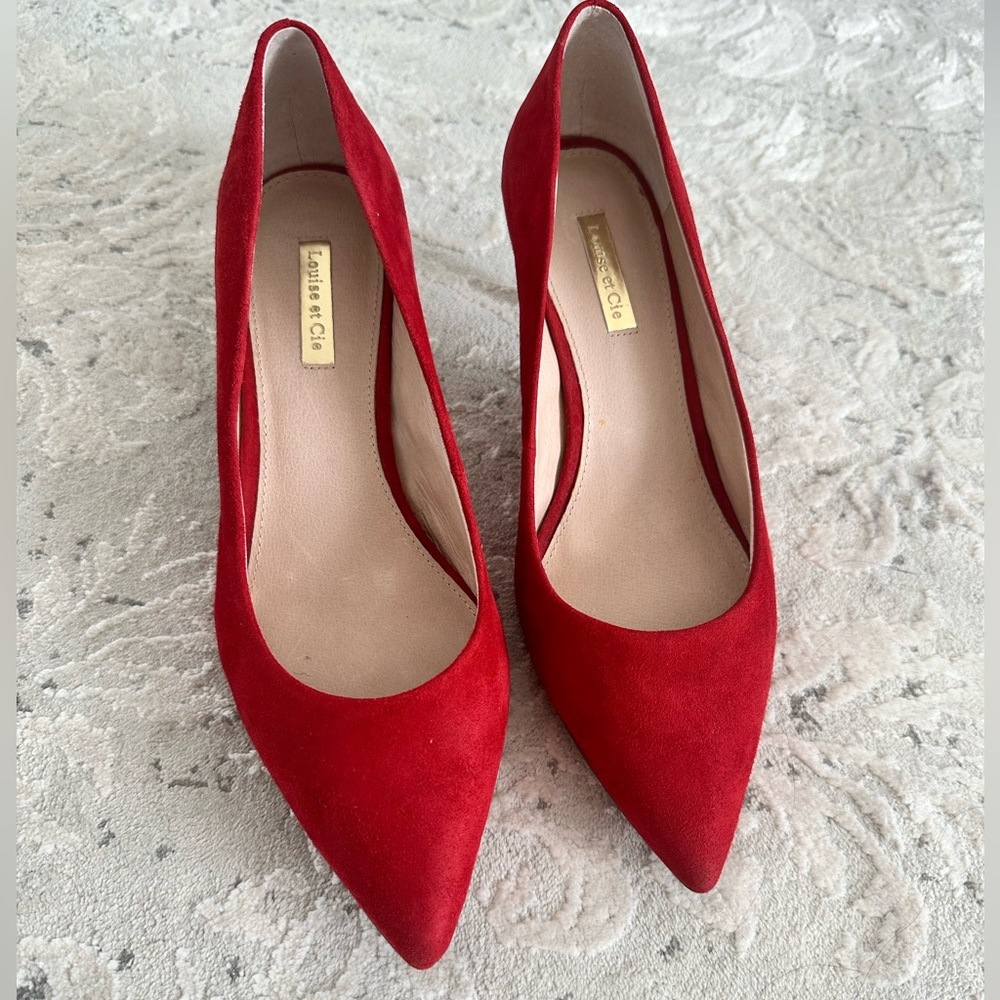 Louise et Cie Red Suede Heels,Size 8